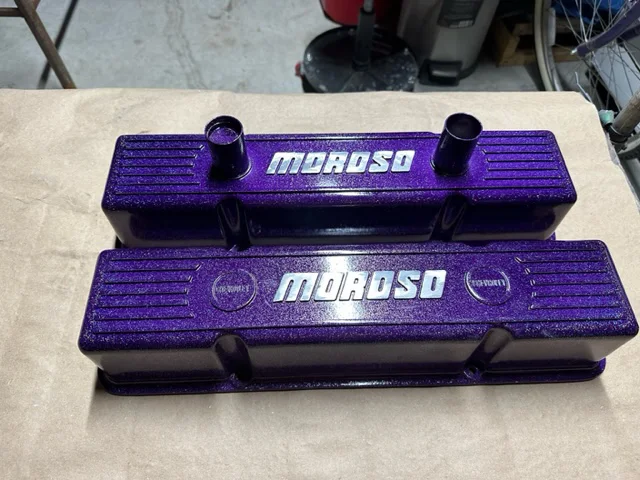 Candy purple powder-coated valve covers